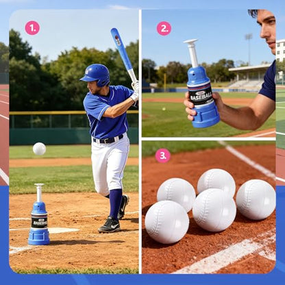 Tee Popper Baseball Training Equipment, Pop Up Baseball Trainer for Softball & Baseball Training, Baseball Popper Practice Tool, Baseball Gifts for Boys 8-12