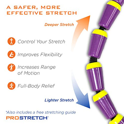 ProStretch StretchRite, Physical Therapy Stretching Strap with Grip Handles for Sore and Tight Muscles, Includes Instruction Guide, Purple/Yellow - color: Purple/Yellow