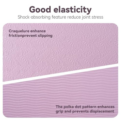 Foldable Yoga Mat Thick Non-Slip Exercise Mat - color: lilac