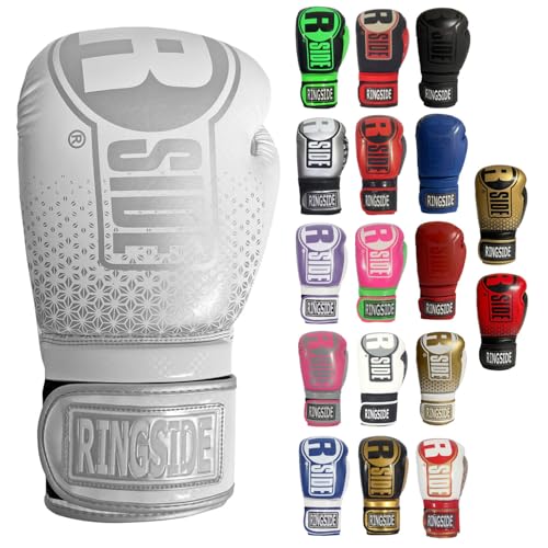 Ringside Apex Bag Gloves, IMF-Tech Boxing Gloves with Secure Wrist Support, Synthetic Boxing Gloves for Men and Women - color: White/White, size: Small-Medium