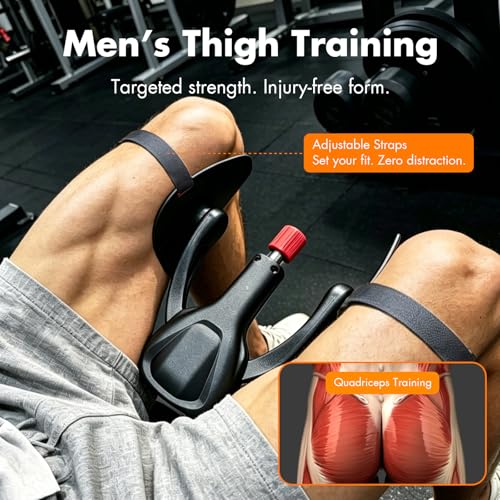 Thigh Trainer with Resistance Band, Adjustable Inner Thigh Exerciser 22–77 lbs, Hip & Leg Workout Equipment for Home Strength Training, Pelvic Floor Support for Men & Women