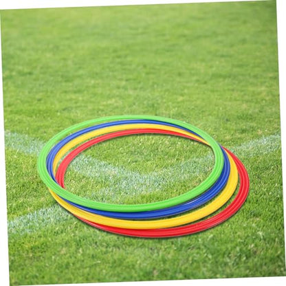 Abaodam 4pcs Enhanced Agility Training Plastic Football Training Rings Jumping Rings for Speed Coordination Drills