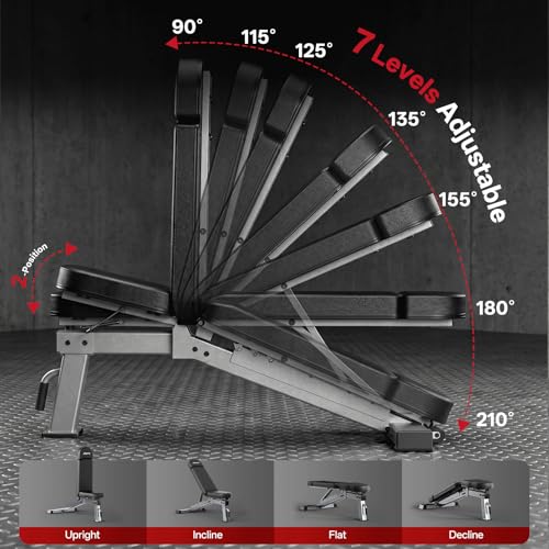 JOROTO FID Adjustable Weight Bench 1300LBS Capacity for Home Gym