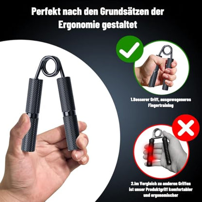 Grip Strength Trainer 4 Pack,50LB-200LB Hand Exerciser Gripper Forearm Finger Strengthener Non-Slip Suitable for Hand Rehabilitation Finger Strength Training, Muscle Building, Home Gym - color: Black,4Pack,50-200LB