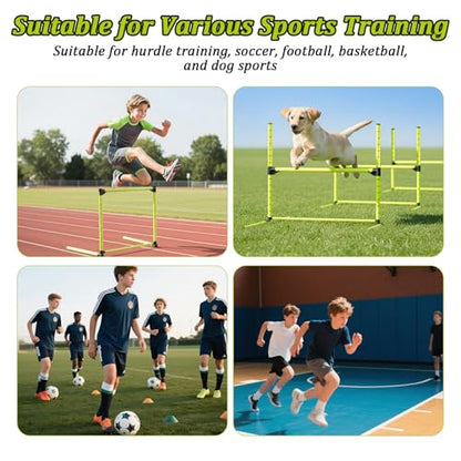 3PCS Height Adjustable Hurdles Training Equipment, Hurdles Track and Field for Agility & Speed Training, Detachable Track Hurdles with Carry Bag for Soccer Football Basketball, Tool-Free Setup