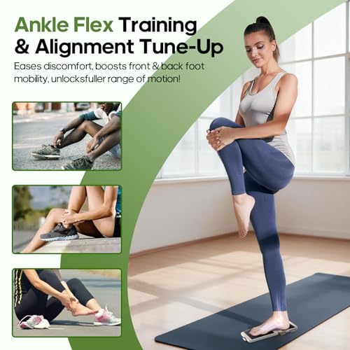 Ankle Balance Board & Sidekick Axis Board, 11.4" Portable | Ankle Strengthener & Trainer, Adjustable Foot Strengthener, Mobility, Stability & Sports Recovery, Durable Birch Wood