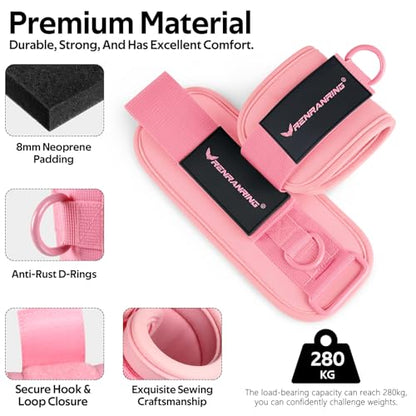 Ankle Resistance Bands with Cuffs, Ankle Bands for Working Out, Ankle Resistance Band for Legs and Glutes Workout Equipment, Butt Exercise Equipment for Women
