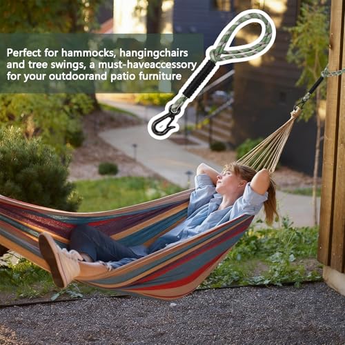 Camouflage Swing Ropes, Heavy Duty Straps with Comfort Grip & Snap Hooks for Outdoor Tree Swings, Hammocks, and Aerial Yoga (47"-1pack)