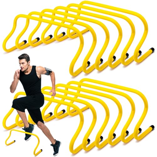 Wettarn 12 Pcs 9" Speed Training Agility Hurdles for Athletes Reliable Training Hurdle Plyometric All Purpose Practice Equipment for Soccer Basketball Football - color: Yellow