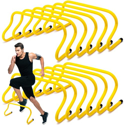 Wettarn 12 Pcs 9" Speed Training Agility Hurdles for Athletes Reliable Training Hurdle Plyometric All Purpose Practice Equipment for Soccer Basketball Football - color: Yellow