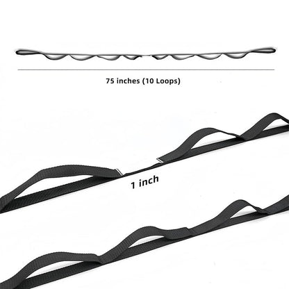 Stretching Strap Yoga Strap for Home Workout, Exercise, Pilates and Gymnastics, Non-Elastic Stretch Bands for Women & Men,Improve Flexibility-Black
