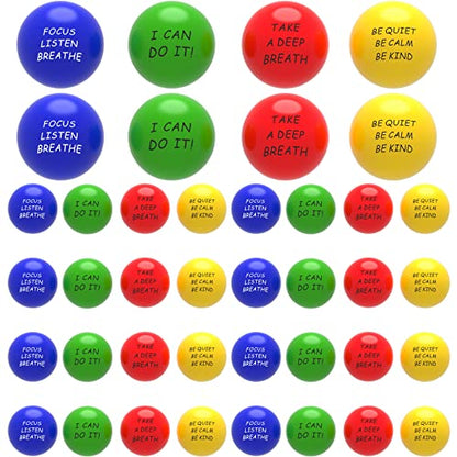 ALMAH Motivational Stress Balls for Kids and Adults (40 Pack), Stress Relief Balls, Hand Exercise Therapy Balls for Anxiety, Fidget, Tension, Manage Anger and Stress