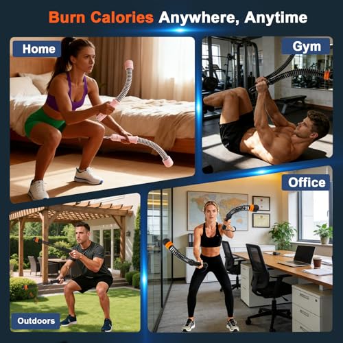 Ropeless Battle Ropes,Weighted Cordless Battle Ropes for Home Gym, Portable Full Body HIIT Cardio & Arm Strength Training, Low-Impact Fitness Exercise Heavy Gear for Men & Women