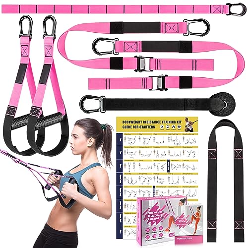 Home Resistance Training Kit, Resistance Trainer Exercise Straps with Handles, Door Anchor and Carrying Bag for Home Gym, Bodyweight Resistance Workout Straps for Indoor & Outdoor