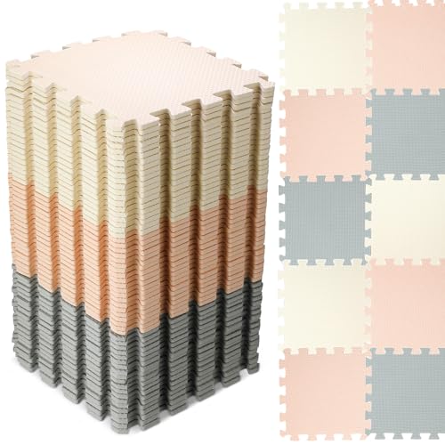 Nuanchu 60 PCS Kids Foam Puzzle Mat,White, Cream, Gray - color: White, Cream, Gray