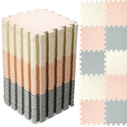 Nuanchu 60 PCS Kids Foam Puzzle Mat,White, Cream, Gray - color: White, Cream, Gray