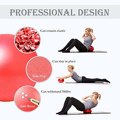 PL-0003 Soft Exercise Ball, Anti-Burst Yoga Ball Chair Supports 2200lbs PL-0003 - color: Red