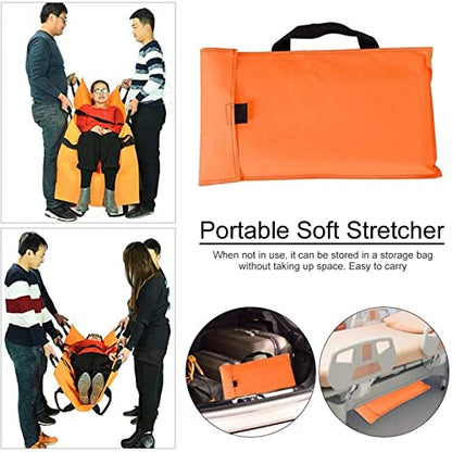 Portable Waterproof Stretcher with 12 Handles – Emerncy Folding Stretcher for Hospitals, Sports Venues & Ambulances – Soft Lifter Transfer Board for Quick Patient Transport - size: A