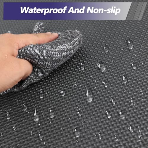 1/2 inch Thicked Gym Floor Mats (20 Sq Ft), 20 Tiles 12.6X12.6in High Density EVA Foam Gym Flooring for Home Gym, Weightlifting, Kids Play Area, Non-Slip, Free Splicing.