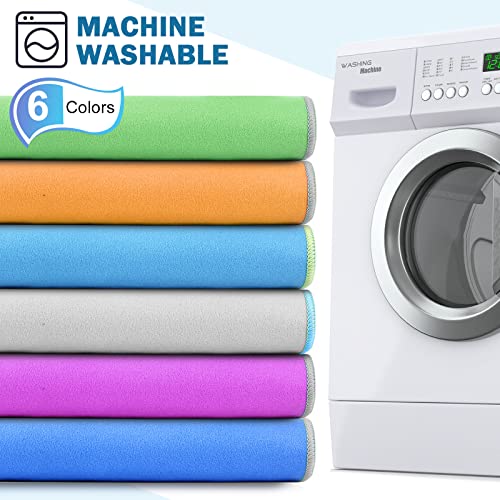 6 Set Quick Dry Towel 12 Pack Fast Drying Towels 2 Size Microfiber Travel Towels Absorbent Compact Dry Towel for Camping Hiking Swim Beach Gym Yoga with Mesh Bag