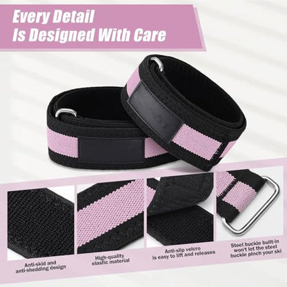 Booty Bands, Portable Non Slip 2 Piece Glute Resistance Bands for Women Hip Leg Pilates Workout at Home Gym Travel