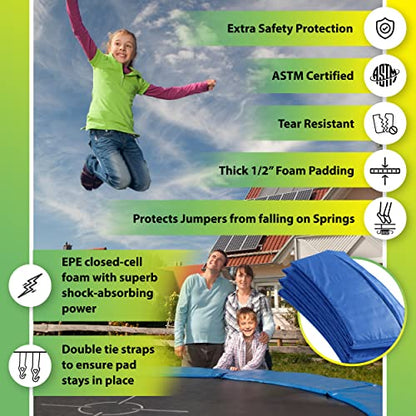 Upper Bounce Trampoline Spring Cover, Mini Rebounder Replacement Safety Pad, Durable, Accessories and Parts, Durable, Accessories and Parts, with Pre-Cut Holes and Legs - size: 44"