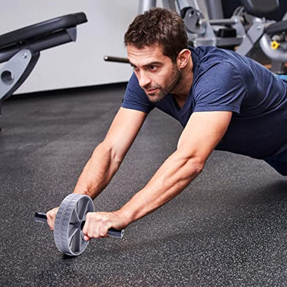 Abdominal Wheel,AB Wheel Roller,Automatic Rebound ABS Workout Core Workout AB Exercise Wheel - AB Workout Equipment Non-slip Strength Training Roller Wheel for Home and Gym Exercises, Grey