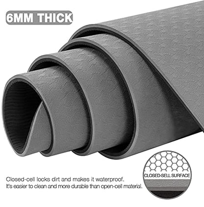 UMINEUX Large Yoga Mat for Men and Women 1/4 & 2/5 Inch Extra Thick TPE Fitness Mat for Home Gym Workout, Non-Slip, Eco Friendly Exercise Mat for Yoga, Pilates, Stretching, Meditation
