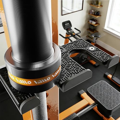 VAIIO 2-in-1 Olympic Barbell Holder and Resistance Band Anchor for Power Racks, Fits 5/8"-1" Holes, Heavy Duty Steel Bar Storage Hanger with Protective Padding