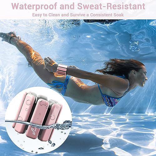 Sportneer Wrist & Ankle Weights for Women Men - 1 Pair (1 lb/2 lb Each) | Adjustable Weighted Bracelet Silicone Bangles for Yoga, Dance, Pilates, Cardio, Aerobics, Gym, Pool Exercises and Jogging