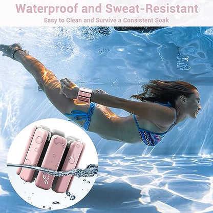 Sportneer Wrist & Ankle Weights for Women Men - 1 Pair (1 lb/2 lb Each) | Adjustable Weighted Bracelet Silicone Bangles for Yoga, Dance, Pilates, Cardio, Aerobics, Gym, Pool Exercises and Jogging