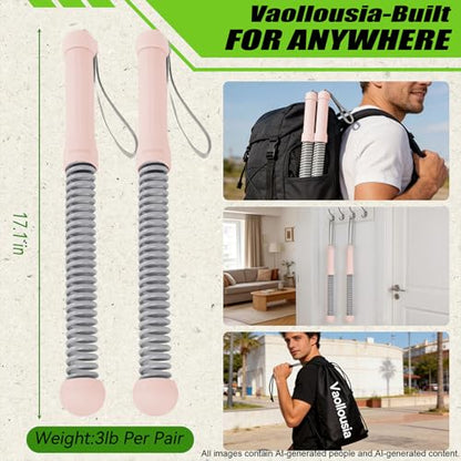 Weighted Ropeless Battle Ropes for Home Gym&Travel - 2 Pack Cordless Portable Battle Ropes, Exercise Rope Sticks for HIIT, Strength & Cardio, Fitness Enthusiasts and Athletes