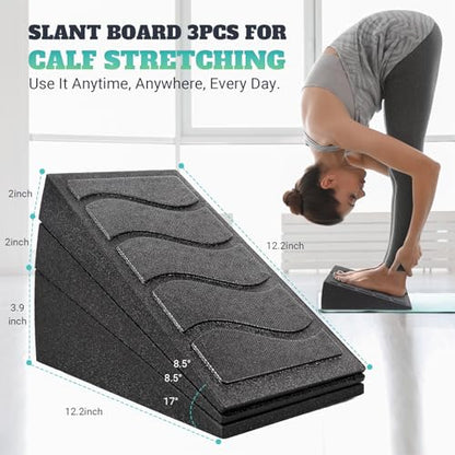 Slant Board for Calf Stretching, 5 Adjustable Angles Incline Board for Squat Wedge, 480 lbs Weight Capacity Calf Stretch Yoga Foam Wedge for Exercise, Squat, Ankle Mobility & Physical Therapy