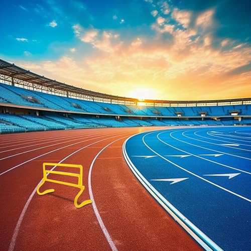 UKCOCO Adjustable Height Agility Hurdles Set, Foldable Yellow Speed Training Hurdles for Football Soccer Agility and Jump Training, Lightweight Portable Equipment for Indoor Outdoor Use