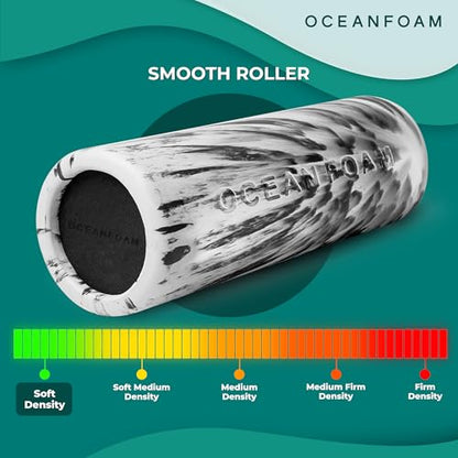 Smooth Soft Foam Roller (Black Marbled) - Beginner, Travel Sized Low Density Foam Roller for Home & Gym, Physical Therapy, Back Pain, & Exercise - Yoga & Athletics (12.5" x 5")