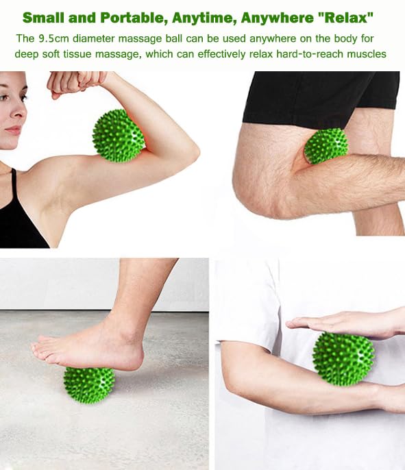 3" Hard Prick Massage Ball, Massage Roller for Plantar Fasciitis, Muscle Soreness Massage Ball - Exercise, Relaxation Massage Ball, Pack of 1 (Neon Green) - color: Neon Green