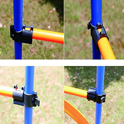 PAWISE Dog Agility Training Equipment,Pet Training Hurdles & Weave Poles Set with Adjustable Jump Bar,Outdoor Dog Obstacle Course for Backyard Exercise, Portable Dog Agility Kit for Shepherd Malinois