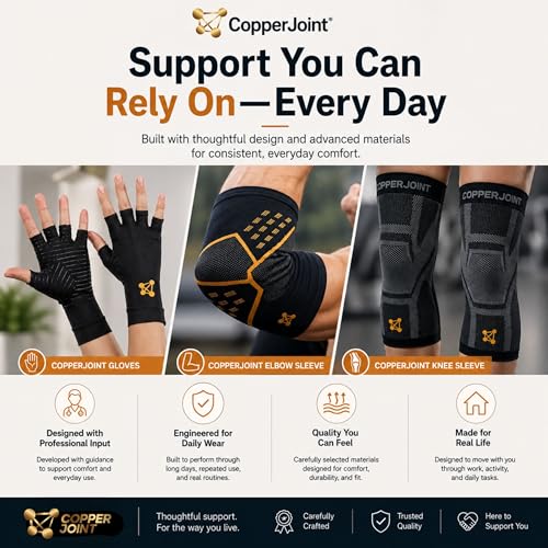 CopperJoint Adjustable Hip Brace for Women and Men, Black, One Size-Hip Support Brace for Groin, Hamstring, Thigh,Bursitis & Hip Arthritis, Left or Right Wear, Ideal for Daily Active Use