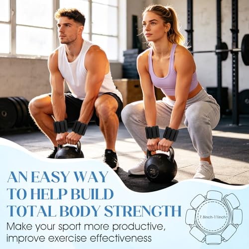 Ankle and Wrist Weights for Women & Men, Adjustable Leg & Arm Weights Set of 2 (1Lbs Each), Weighted Bangles Fits for Yoga, Pilates, Home Gym, Strength Training - color: Black