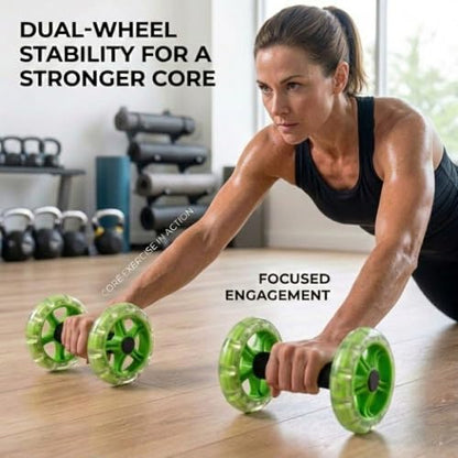 Exercise Roller Ab Exercise Abdominal Roller Wheel Dumbbell, Stable Abdominal Exercise Roller for Abs, Core Strength, Arms & Back, Portable Fitness Trainer for Men & Women