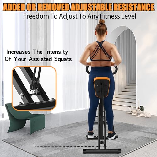 Squat Machine,Exercise Machine for Home,Foldable Ride Rowing for Botty Glutes Butt Thighs,Ab Back Leg Press Home Workout