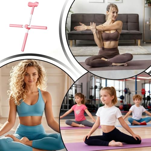 Back Stretcher Stick, Full Frame Mobility Pole, Range Control Using Support Bar, Controlled Movement Conditioning Device, Rehab Pole with T Shape, Training Gear for Sports Studios - color: rose