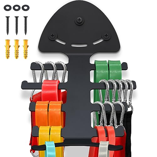 Exercise Resistance Band Rack, Resistance Bands Storage Hanger Gym Equipment Organizer Rack for Pull Up Bands, Multi-Purpose Gym Equipment Storage