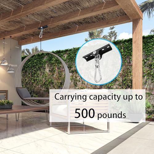Metal 360°Swivel Swing Hangers,Heavy Duty Swing Suspension Hook,400 lbs Capacity Playground Gym Boxing Bag Hammock Chair Yoga Porch Swing Mount