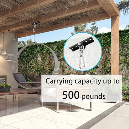 Metal 360°Swivel Swing Hangers,Heavy Duty Swing Suspension Hook,400 lbs Capacity Playground Gym Boxing Bag Hammock Chair Yoga Porch Swing Mount