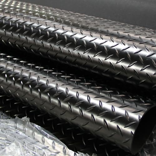 Heavy Duty Diamond-Plate Rubber Flooring Roll 4x10 FT, Multi-Purpose Waterproof Anti-Slip Floor Mat, Easy to Clean Under Equipment, Mats for Garage, Gym, Stable, Basement, Kennel - size: 4 ft x 10 ft x 0.1 in