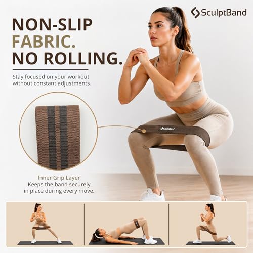 Booty Bands Set of 3 – Fabric Resistance Bands for Women & Men, Non-Slip Exercise Bands for Glutes, Legs & Home Workouts, Hip Workout Bands for Strength Training
