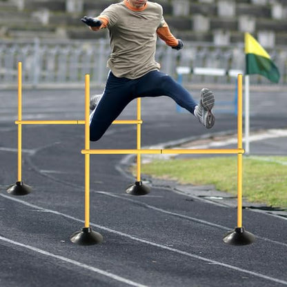 TNZMART 4.9 FT Agility Poles Adjustable Hurdles for Soccer Football Speed Training Equipment Track and Field - style: 6 groups