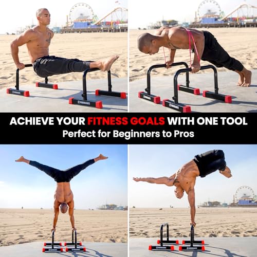 Parallette, Parallel Bars & Dip Station, Home Gym Essentials for L-Sit, Calisthenics, and Upper Body Workouts, Heavy Duty Ideal for Push Ups, Dips, Handstands & Gymnastics | Pack 1