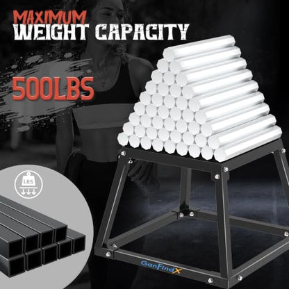 GanFindX Steel Plyometric Jump Box,18 Inch Heavy Duty Plyo Platform, Non-Slip Workout Step Box for Home Gym, Agility, Strength & Conditioning Training